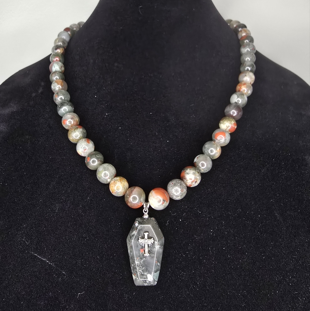 African Bloodstone Necklace - Handcrafted